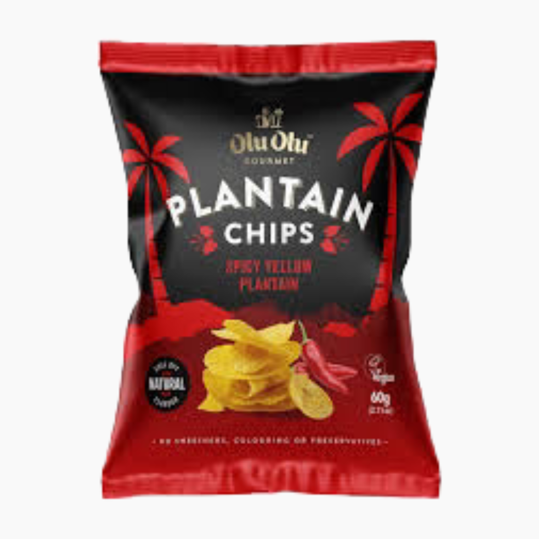 Olu Olu Spicy Yellow Plantain Chips Box